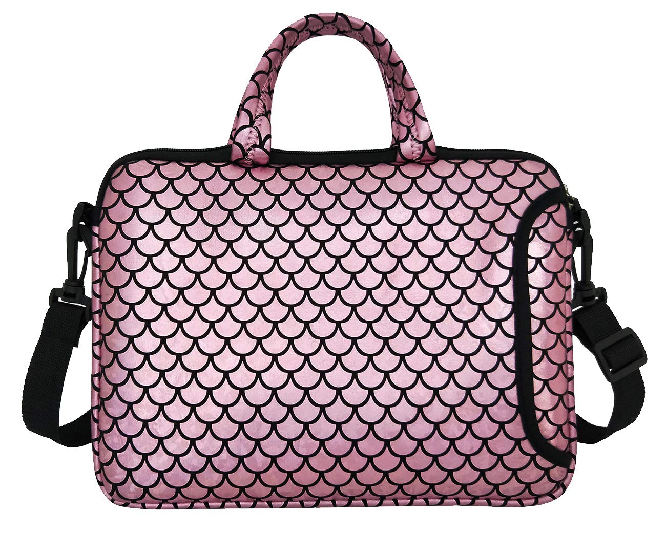 11.6-Inch Laptop Shoulder Messenger Carrying Bag Case Sleeve For 11" 11.6" 12" 12.5 inch Macbook/Notebook/Ultrabook/Chromebook, Mermaid Scale